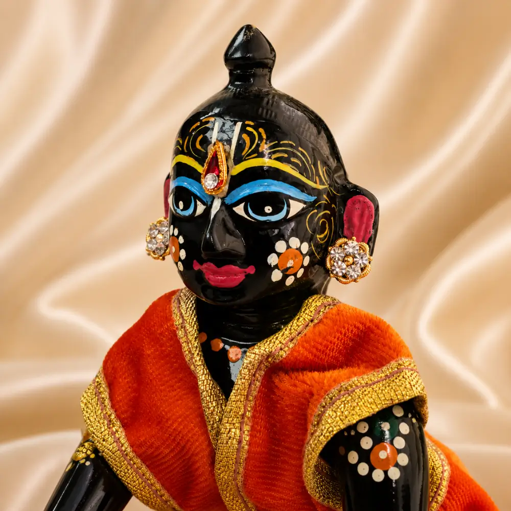 Laddu Gopal Earrings Floral Stone Stud in Thakur Ji Shringar