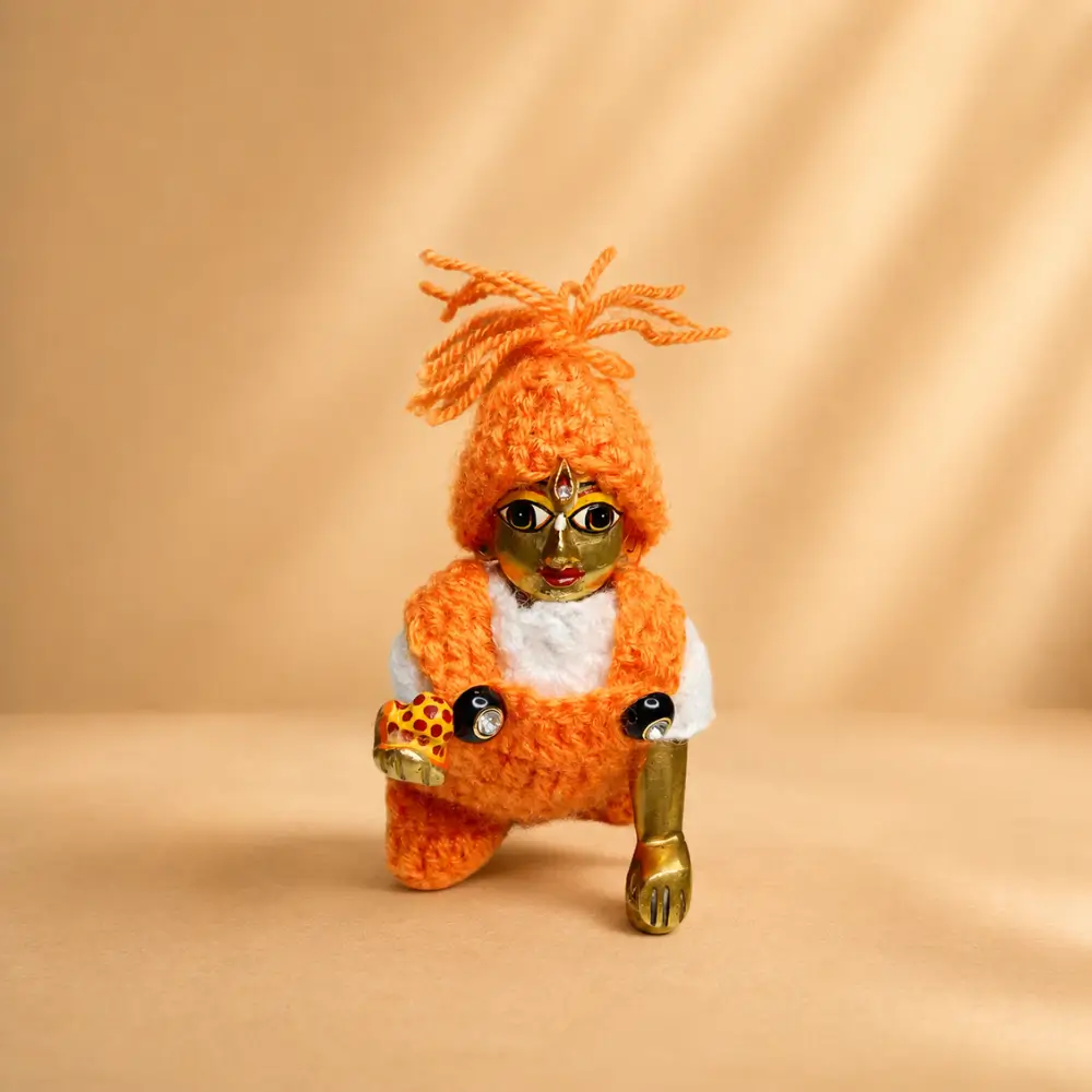 laddu gopal winter dress Handmade Woolen Laddu Gopal Dress | Winter Kanha Ji Crochet Poshak