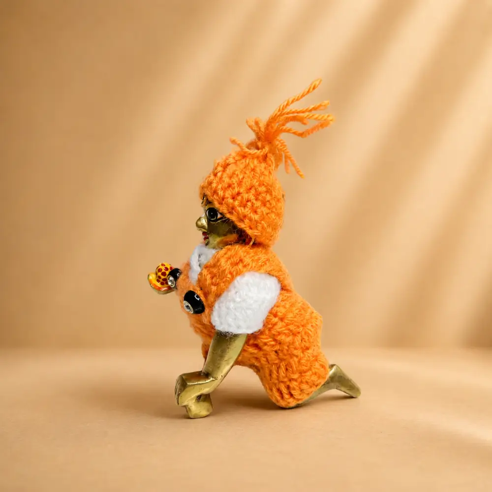 orange laddu gopal woolen winter dress