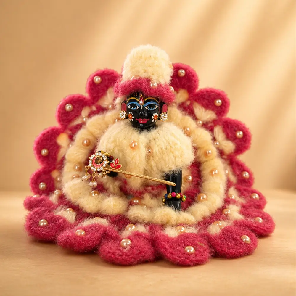 handmade woolen laddu gopal winter dress