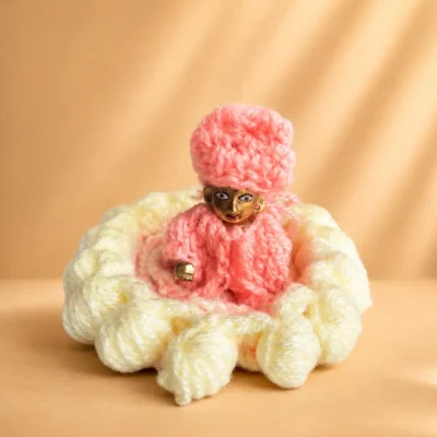 peach laddu gopal woolen winter dress