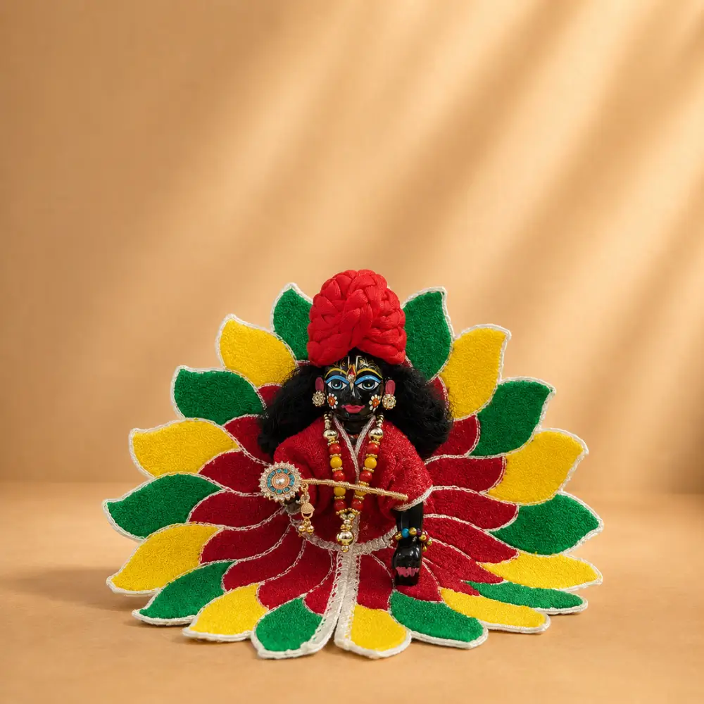 green yellow flower petal laddu gopal dress