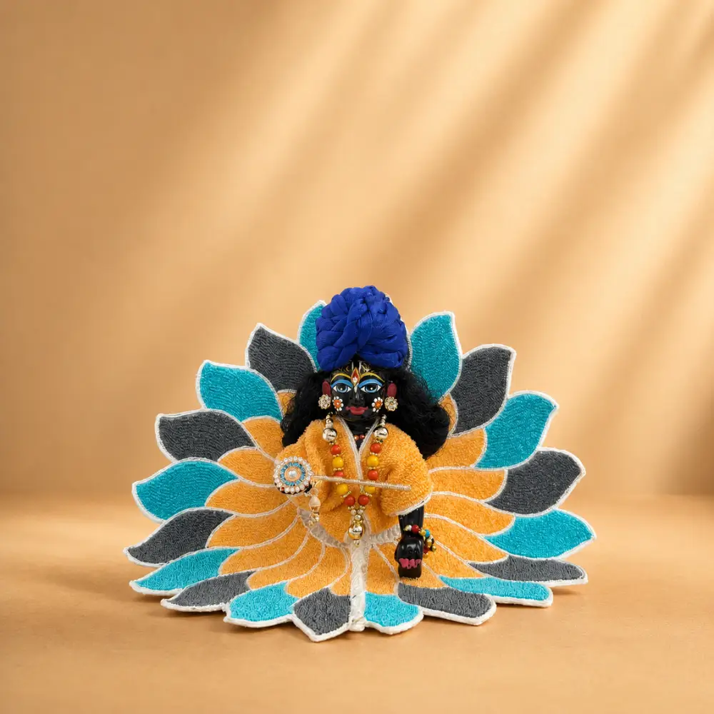 handmade flower petal laddu gopal poshak