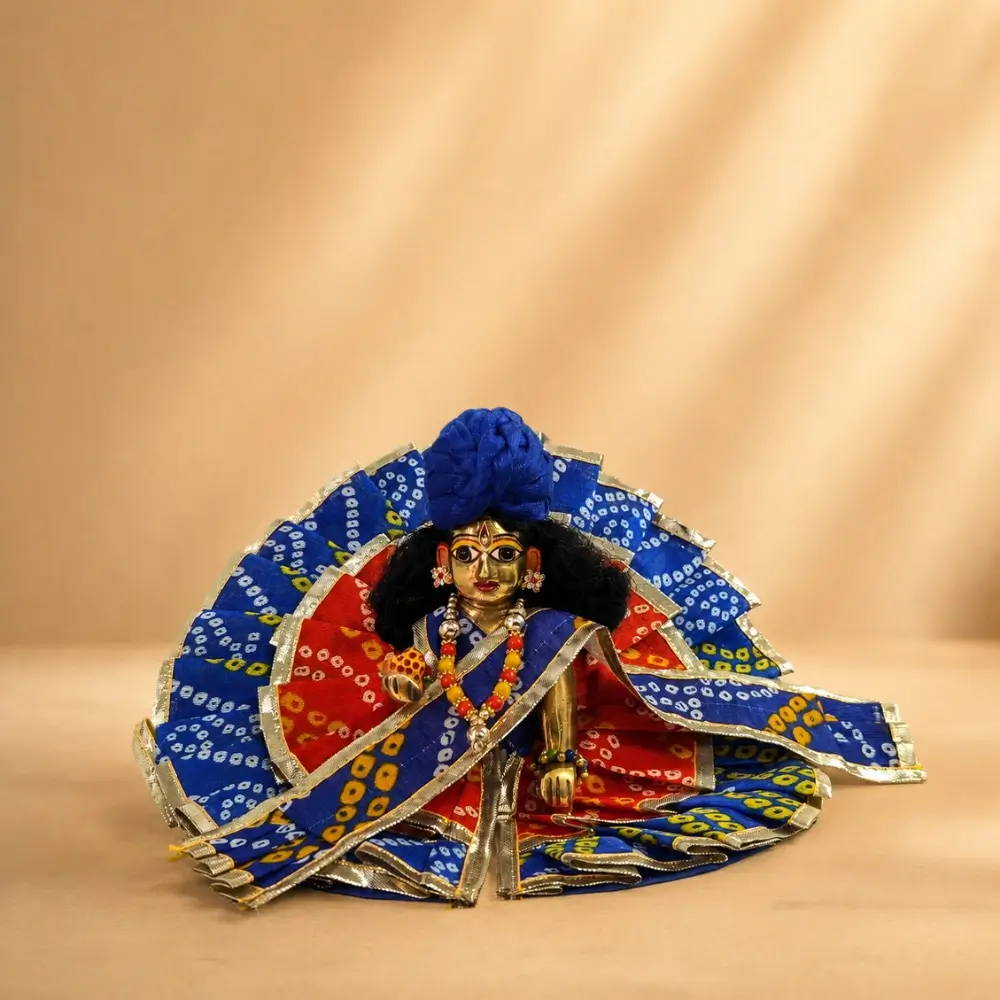 Traditional Bandhani Laddu Gopal Dress Red and Blue