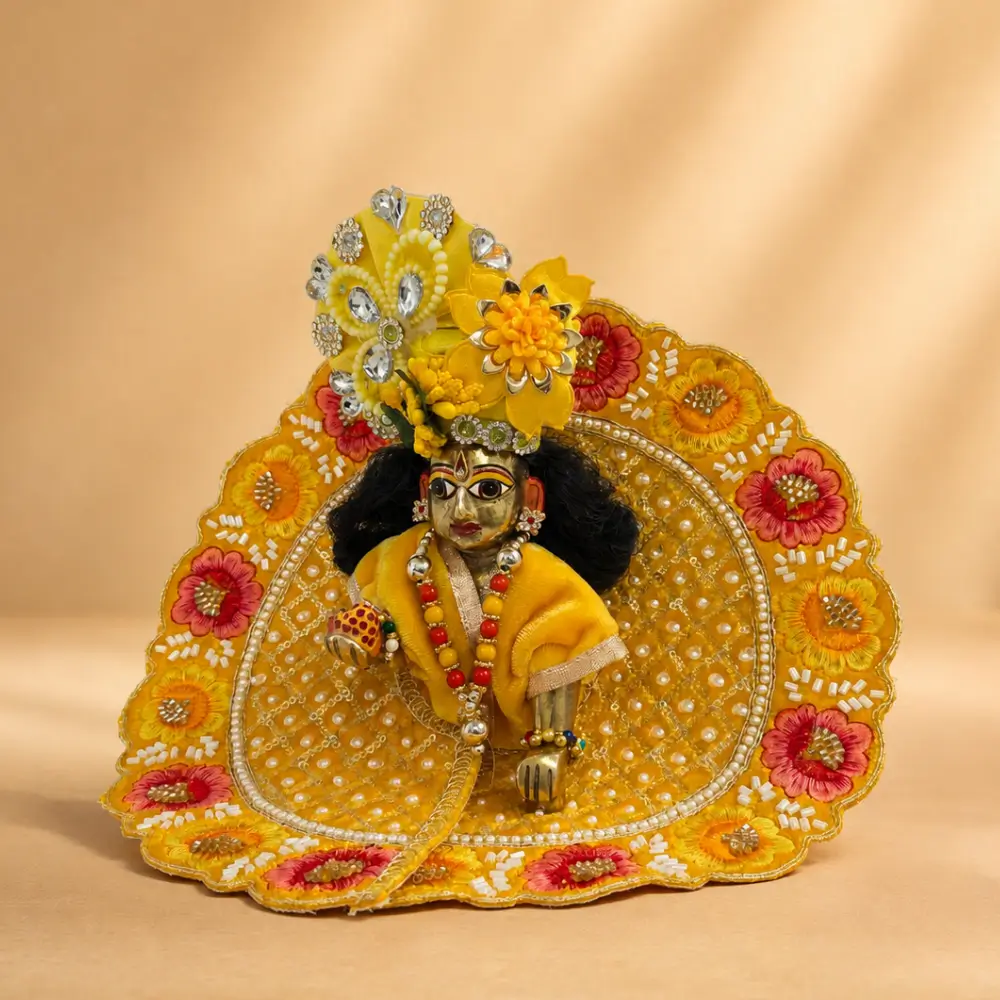 premium yellow laddu gopal poshak