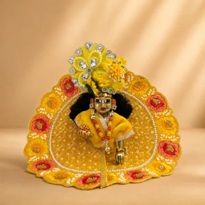 yellow designer laddu gopal dress