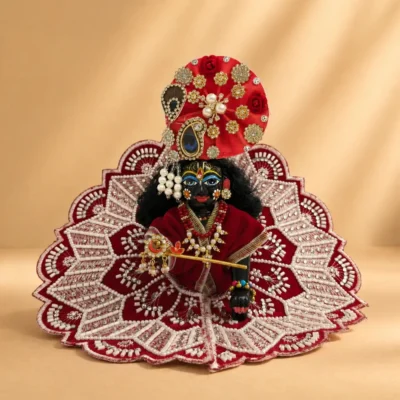 maroon designer laddu gopal dress