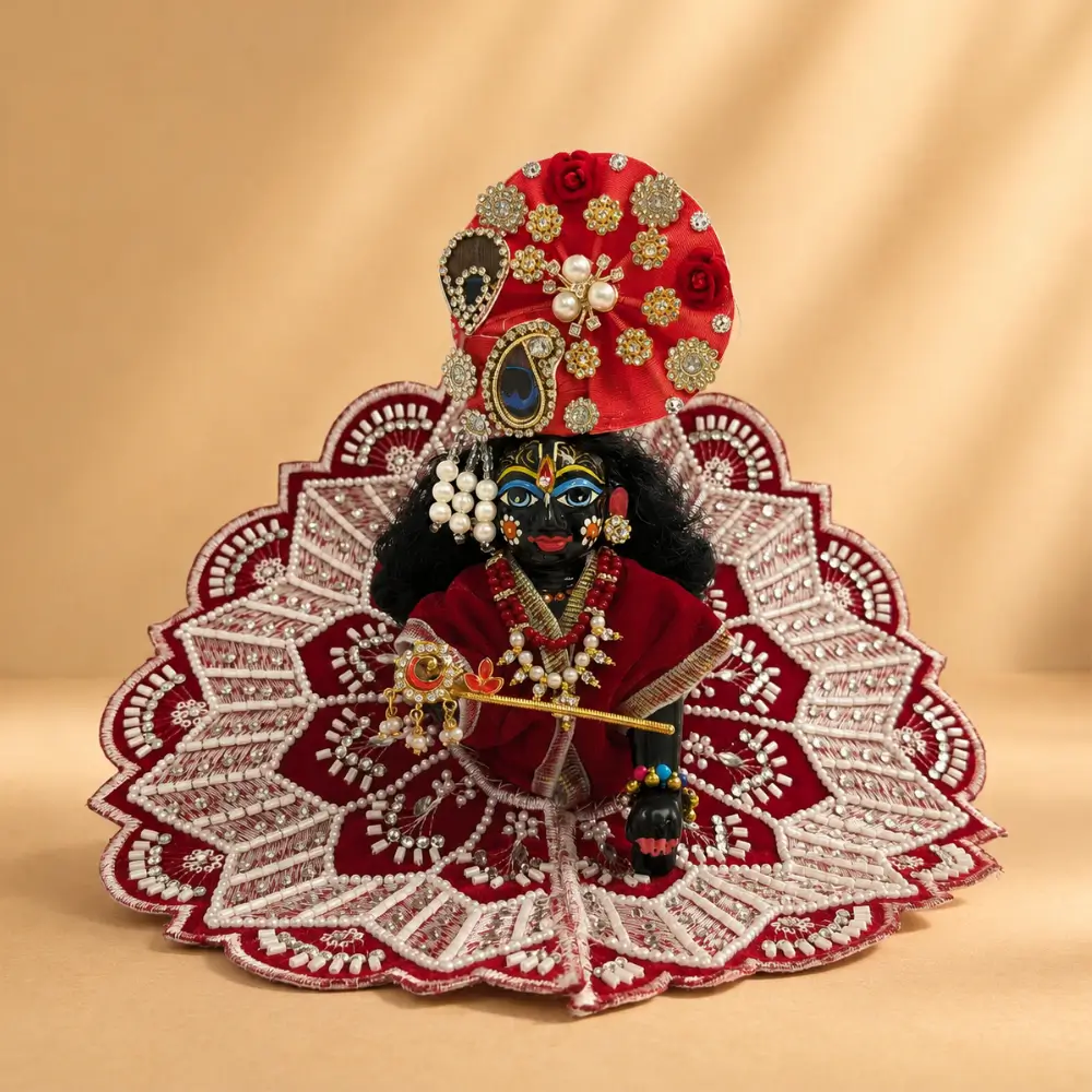 maroon designer laddu gopal dress