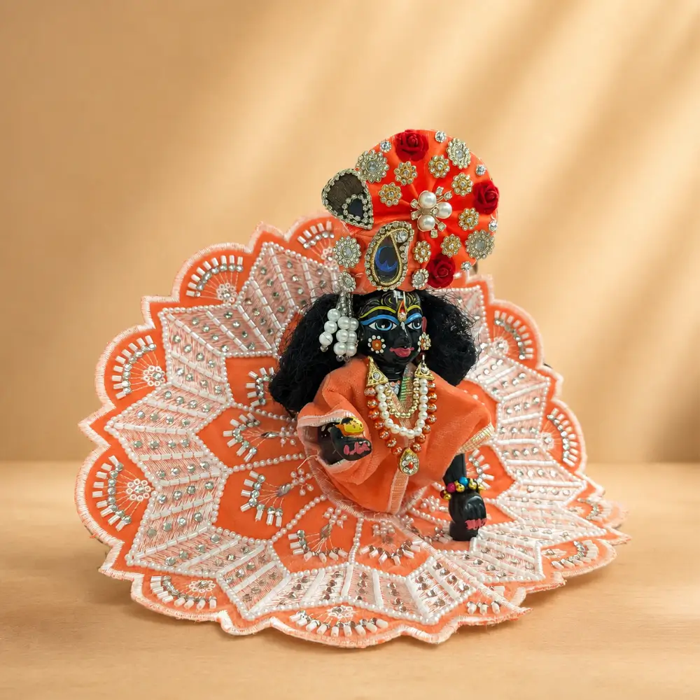 royal peach mukut laddu gopal dress