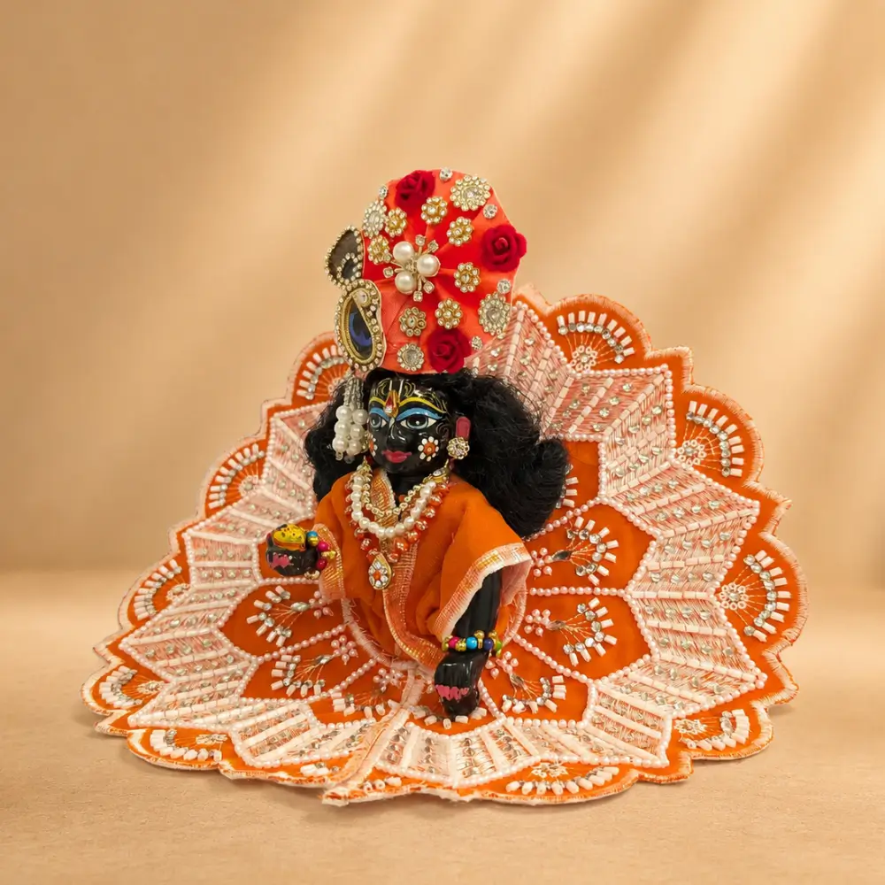 premium orange kanha ji poshak