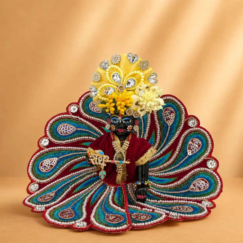 Maroon Peacock Embroidery Dress