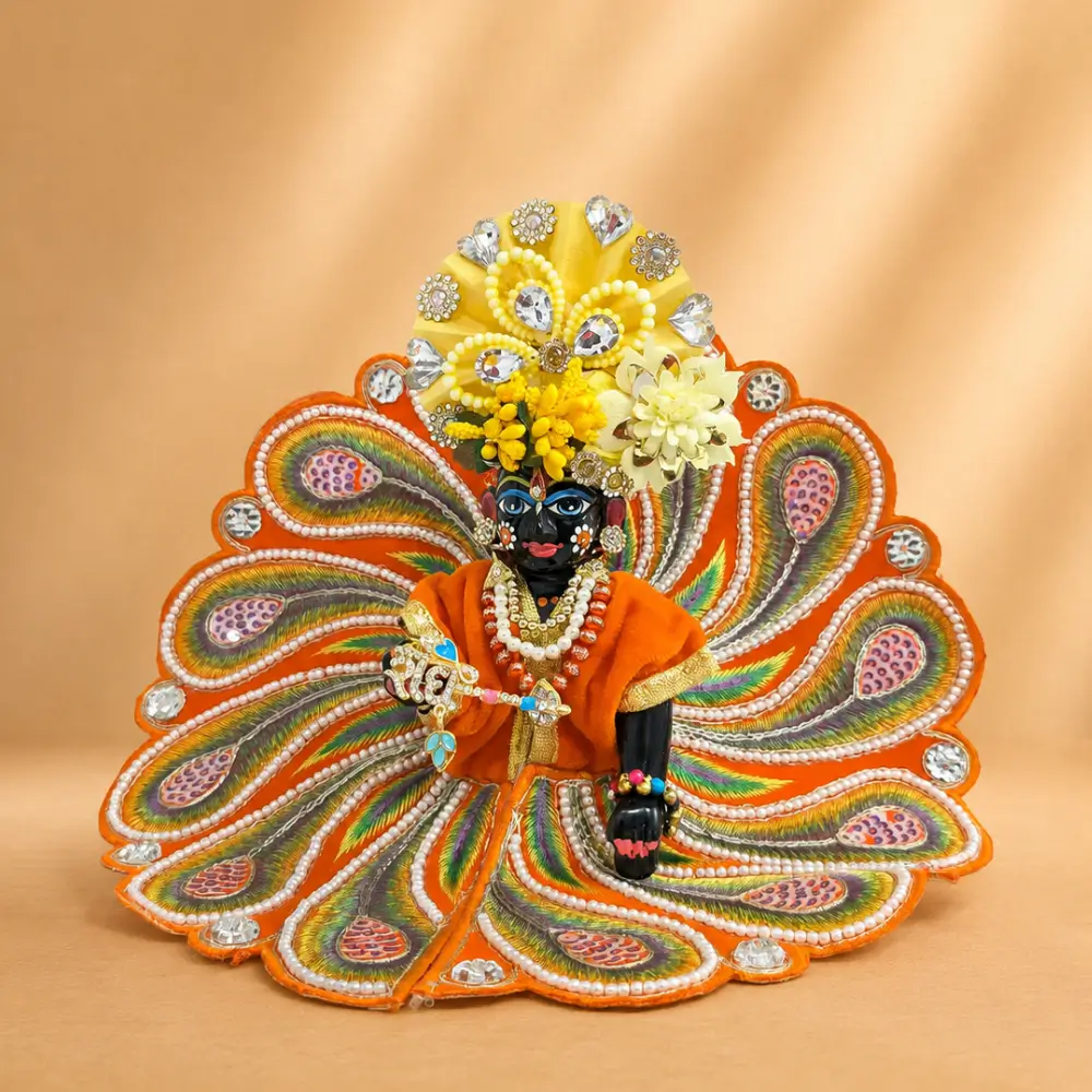 Orange Peacock Embroidery Dress