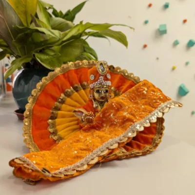 Laddu gopal orange velvet poshak