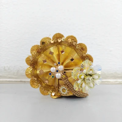 mahashringar thakurji golden mukut laddu gopal janmashtami pagdi.webp