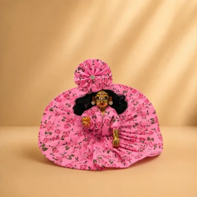 Premium Pink Floral Cotton Laddu Gopal Dress – Designer Summer Poshak