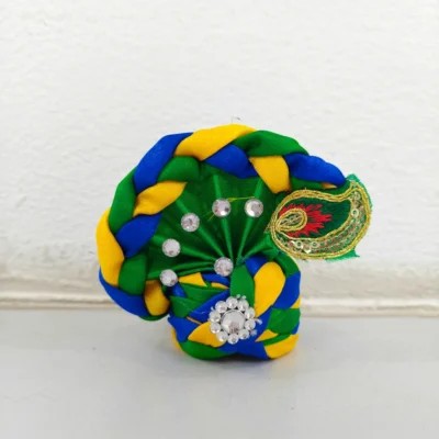 mahashringar laddu gopal festival mukut green yellow blue pagdi.webp
