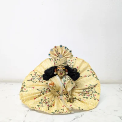 bal gopal size 0 1 designer yellow summer dress with pagri.webp