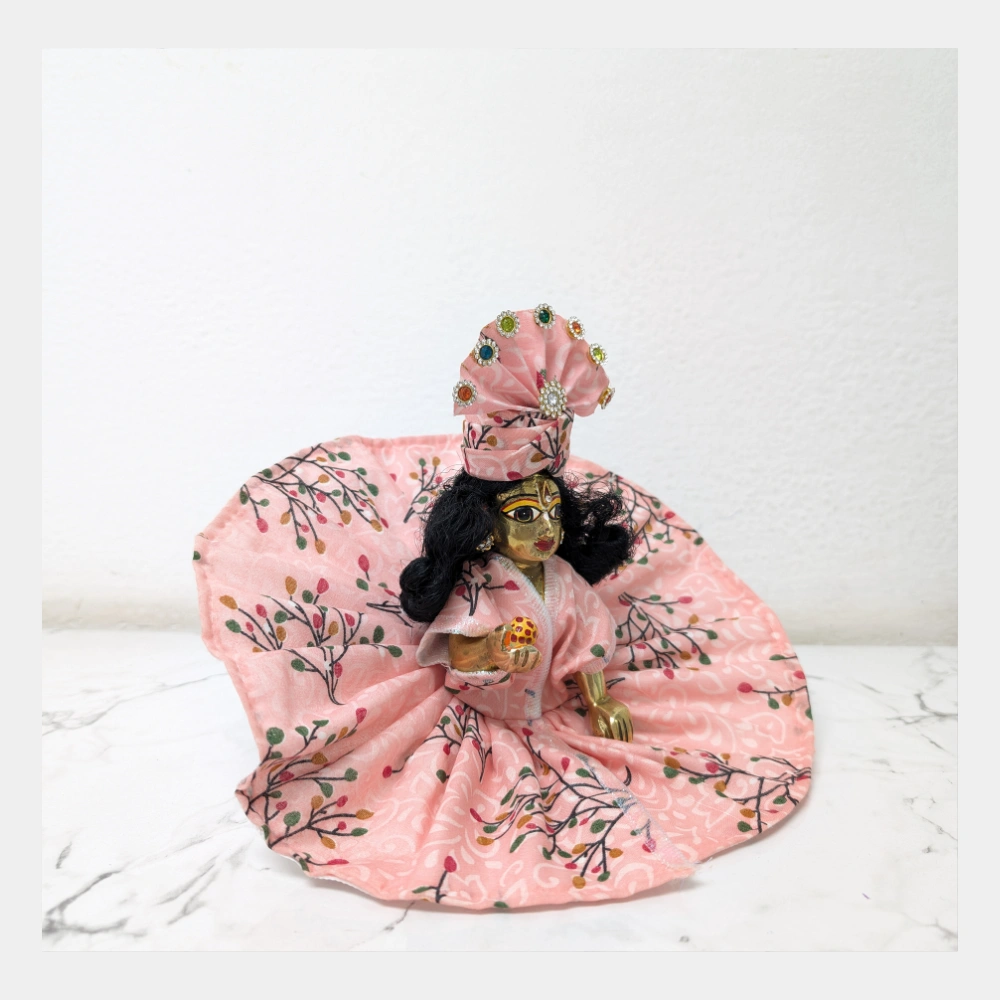 bal gopal size 0 1 designer pink summer dress with pagri.webp