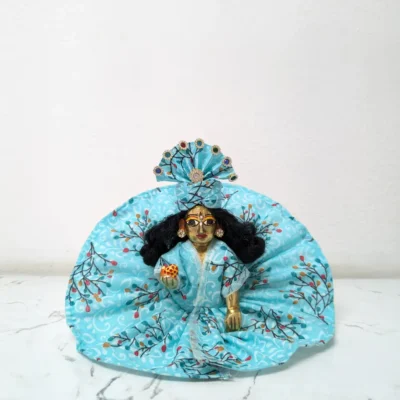 bal gopal size 0 1 designer sky blue summer dress with pagri