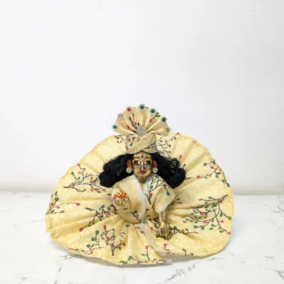 bal gopal size 0 1 designer yellow summer dress with pagri