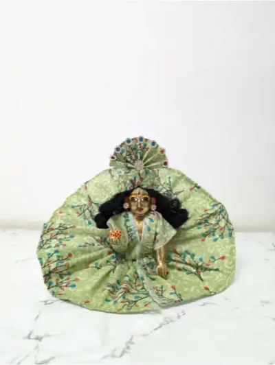 bal gopal size 0 1 designer green summer dress with pagri