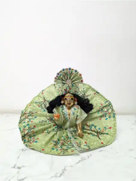 bal gopal size 0 1 designer green summer dress with pagri