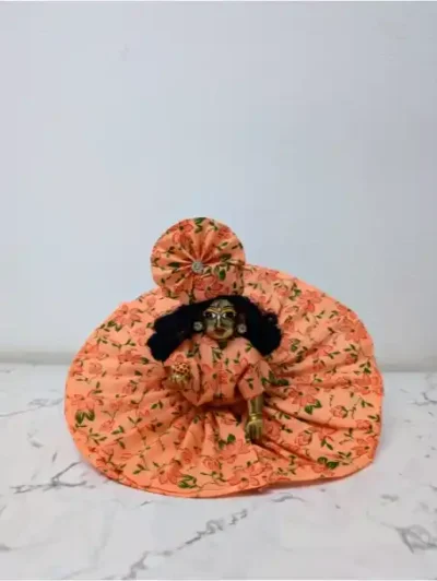 peach cotton kanha ji dress with pagri sizes 0 1 2 4 5