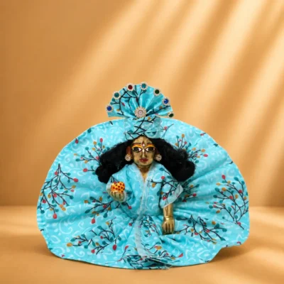 laddu gopal summer cotton dress sky blue front