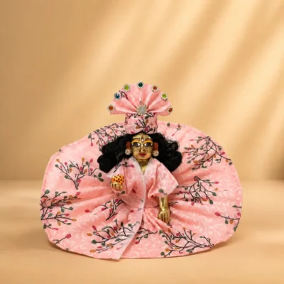laddu gopal summer cotton dress pink front