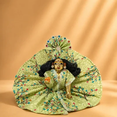 laddu gopal summer cotton dress light green front