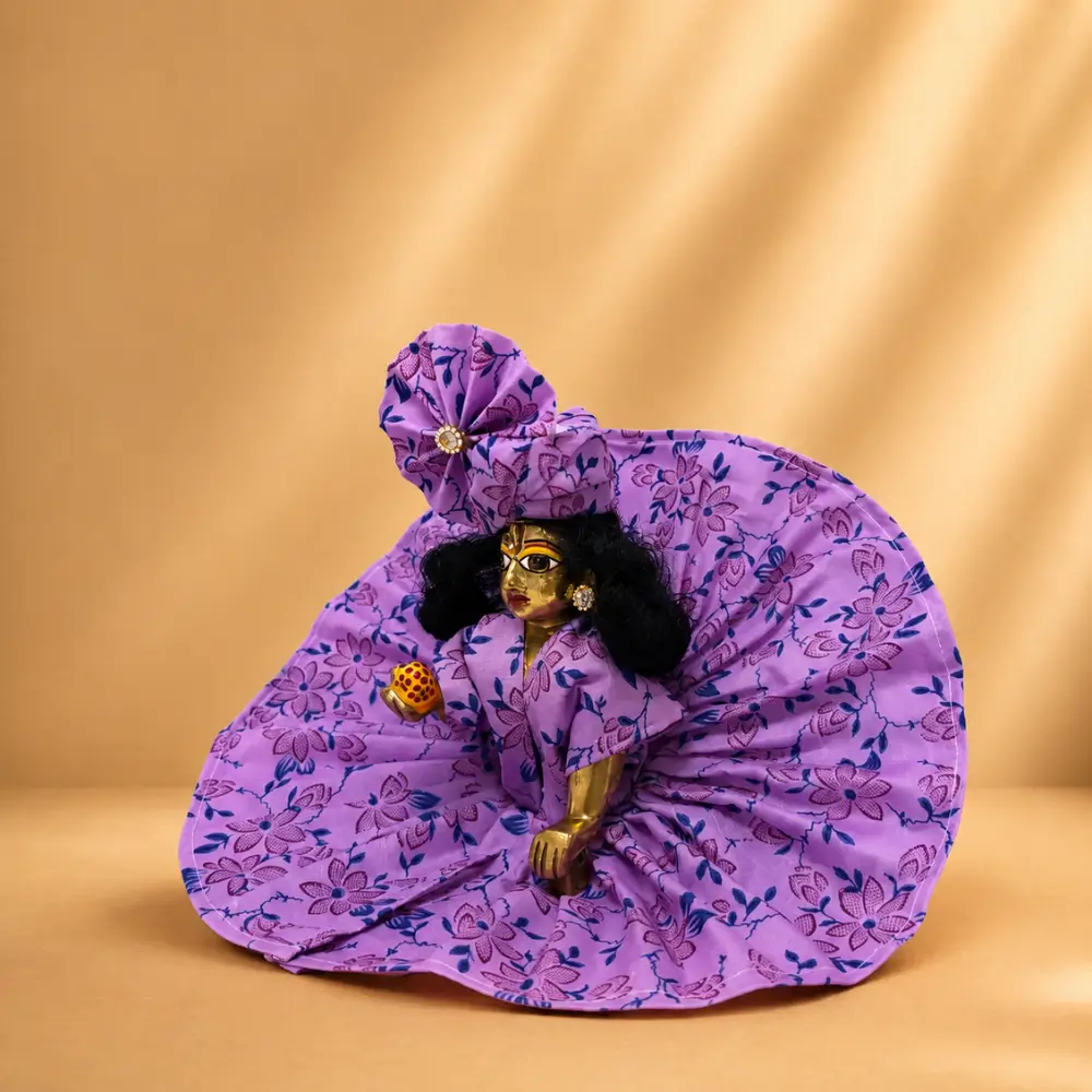 laddu gopal summer dress purple side view