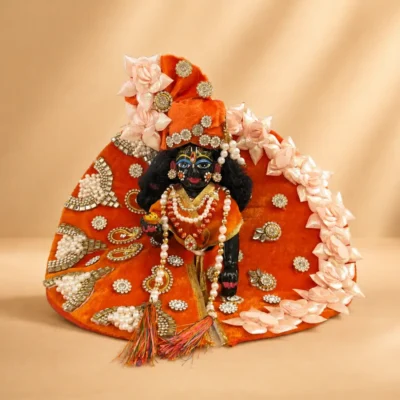 orange laddu gopal dress front view