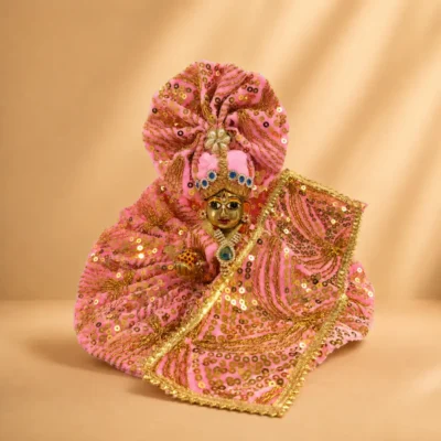 pink laddu gopal dress front view