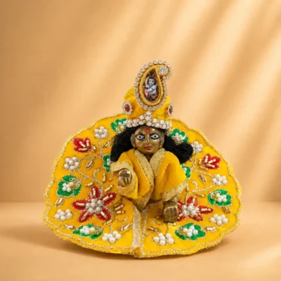 Yellow laddu gopal designer poshak