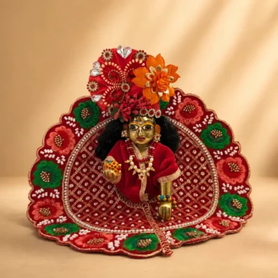 janmashtami laddu gopal hand embroidery dress in red