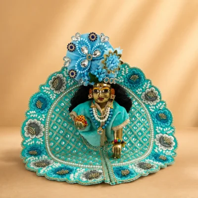 hand embroidery laddu gopal dress in green
