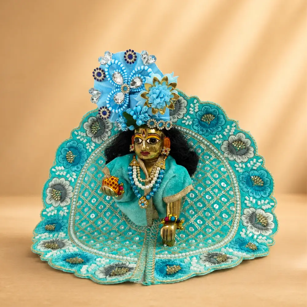 janmashtami laddu gopal hand embroidery dress in green