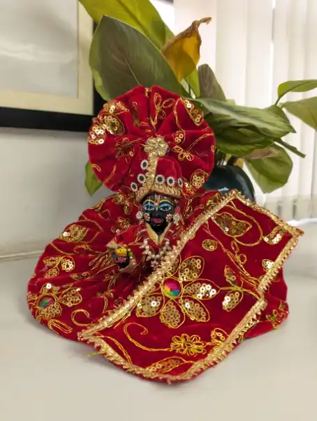 red velvet laddu gopal dress heavy embroidery sequins.jpg