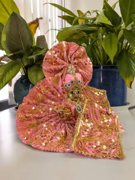 pink velvet laddu gopal dress sequins embroidery size 1 4 6.jpg