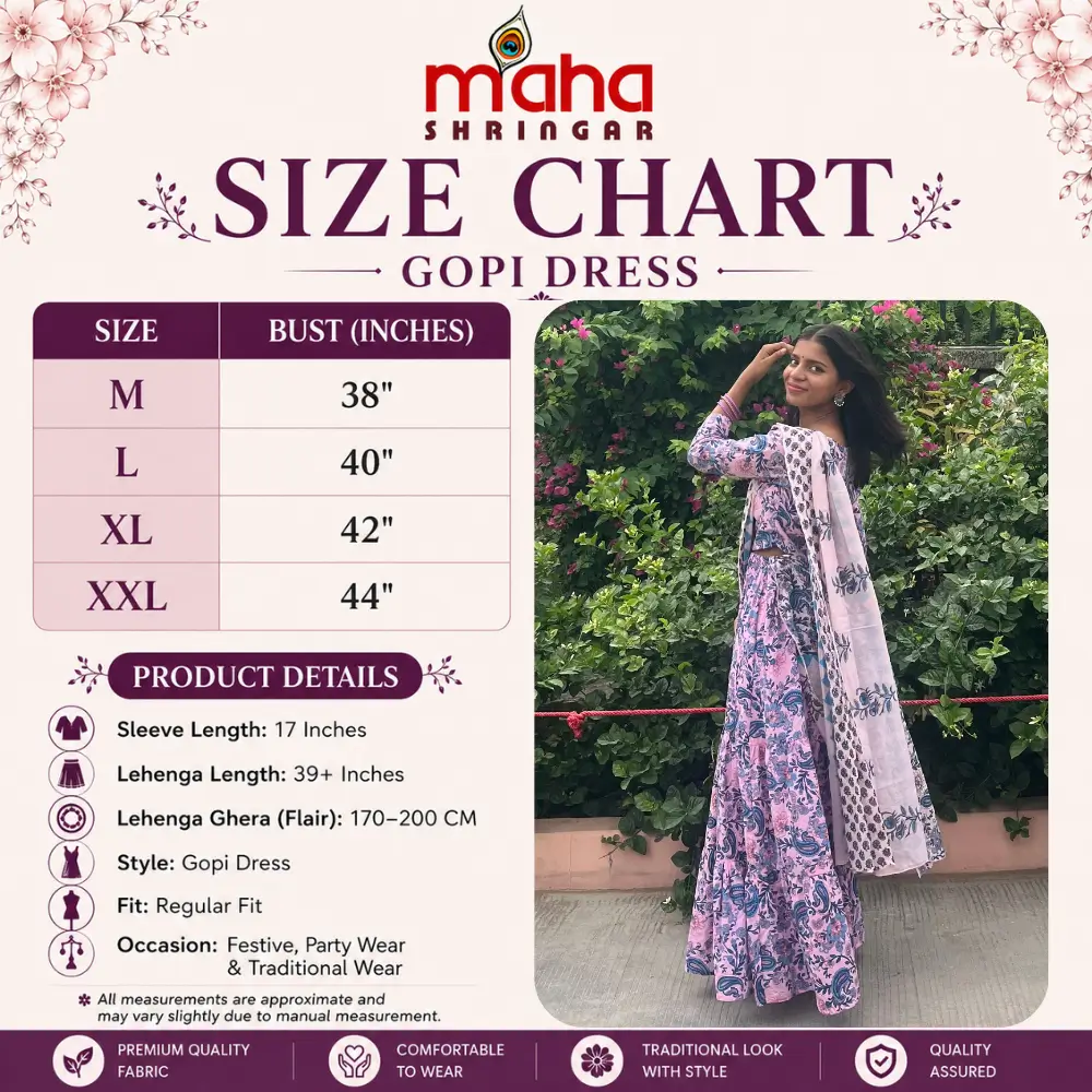 gopi dress size chart