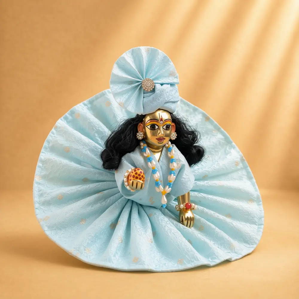 sky blue kanha ji cotton poshak