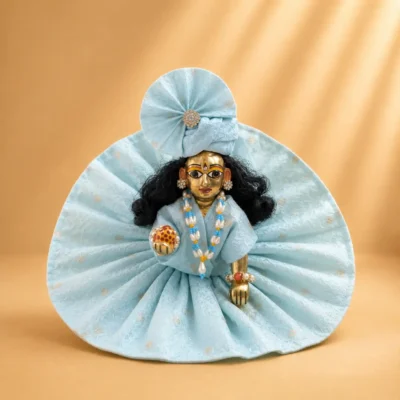 sky blue laddu gopal summer dress front
