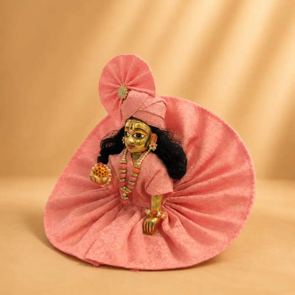 pink kanha ji summer dress side