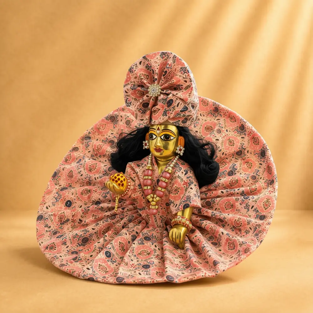 peach floral kanha ji summer dress
