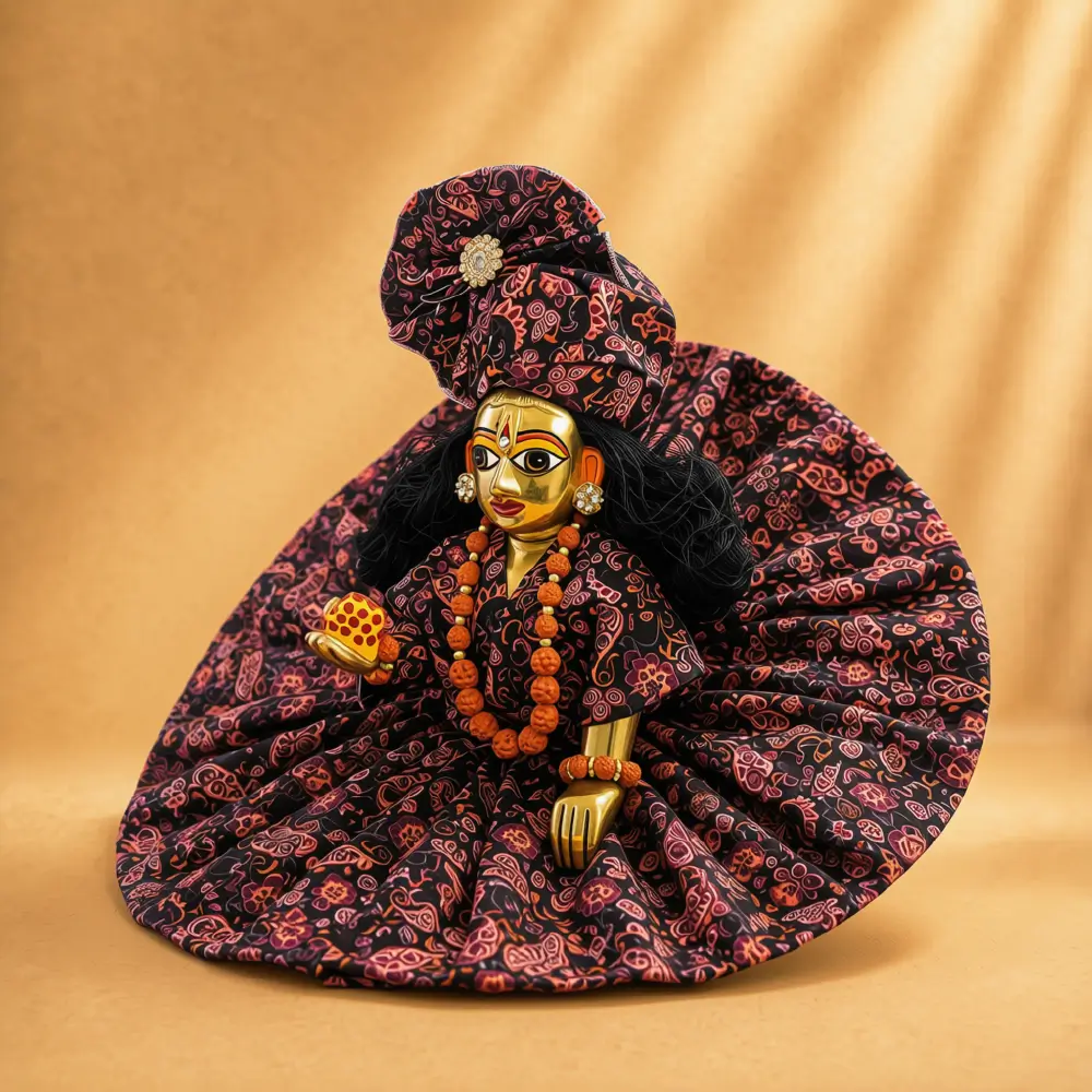 brown printed kanha ji dress