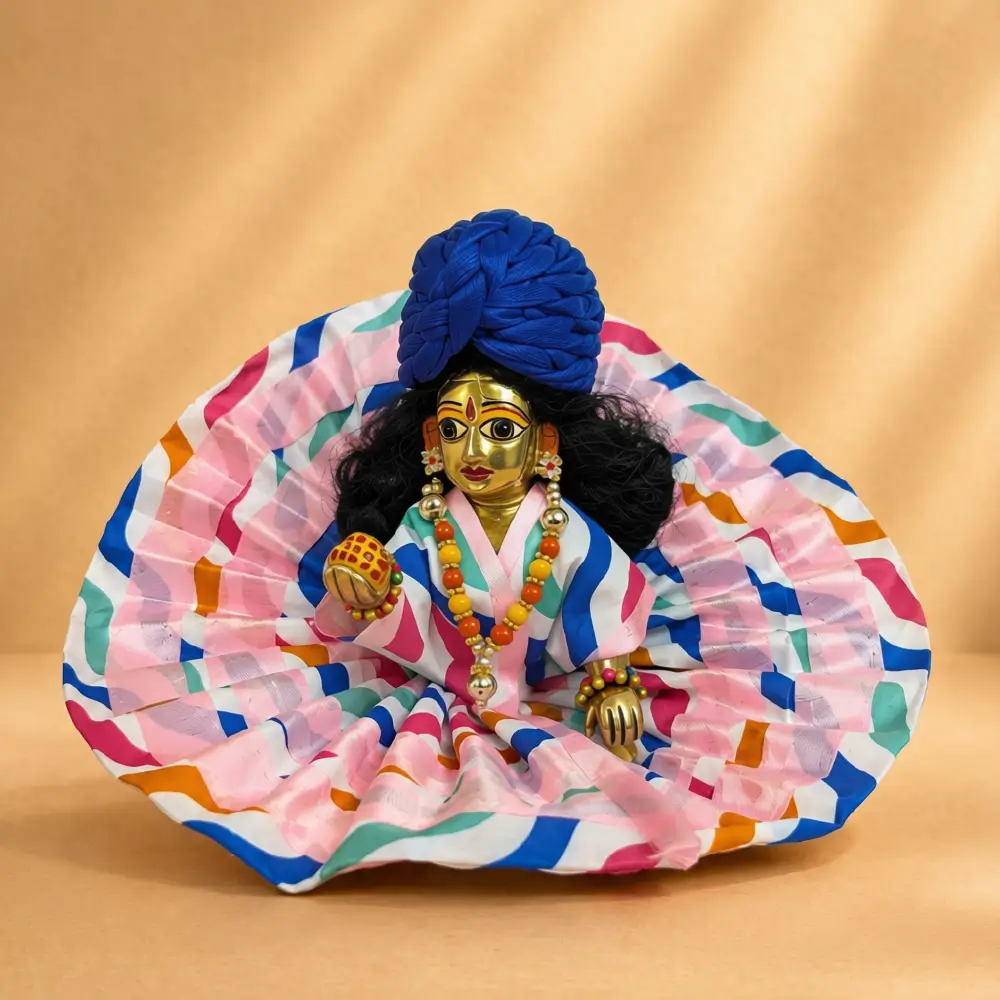 multicolor striped laddu gopal summer dress front
