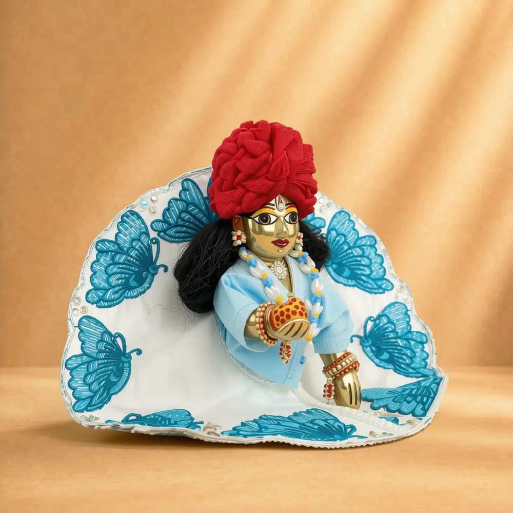 butterfly embroidered laddu gopal dress