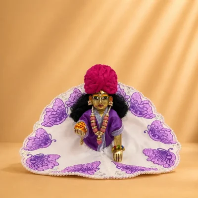 purple butterfly laddu gopal summer dress