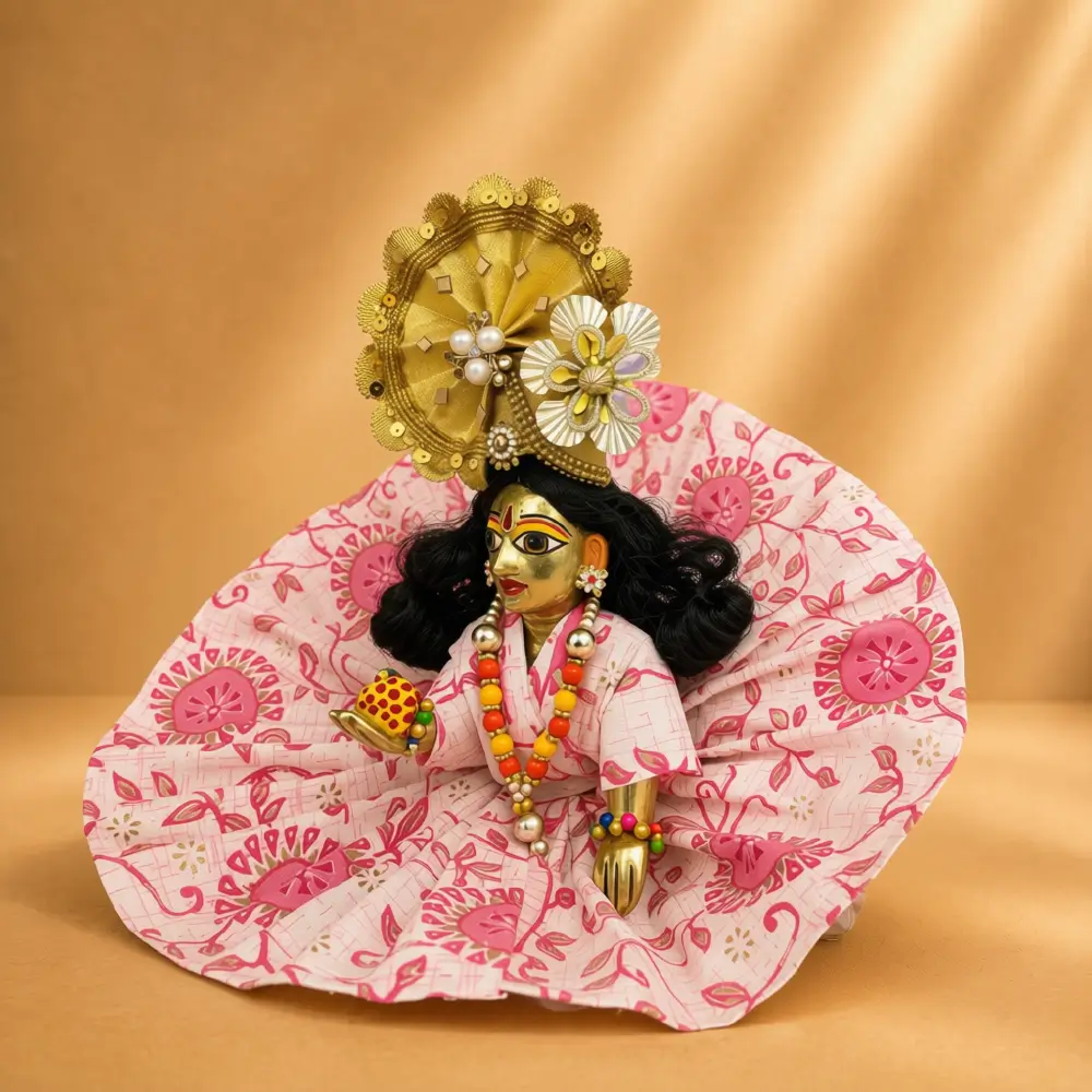 pink cotton laddu gopal poshak