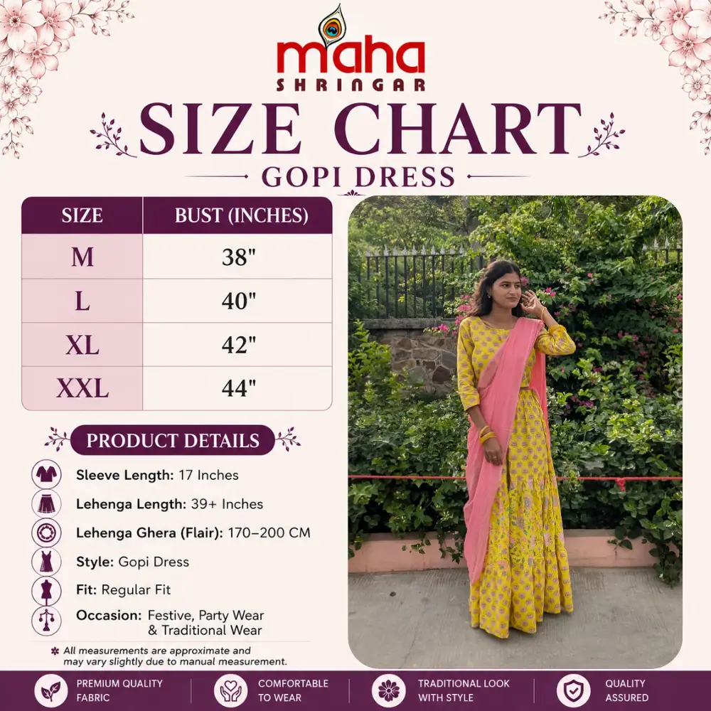gopi dress size chart
